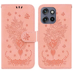 Custodia per telefono in pelle goffrata farfalla rosa, For Motorola Edge 50 Neo 5G Global, For Motorola Moto G04s / Moto E14, For Motorola Moto G85, For Motorola Edge 2024