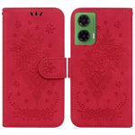 Custodia per telefono in pelle goffrata farfalla rosa, For Motorola Moto G 5G 2025, For Motorola Moto G75 5G, For Motorola Moto G35, For Motorola Moto G55