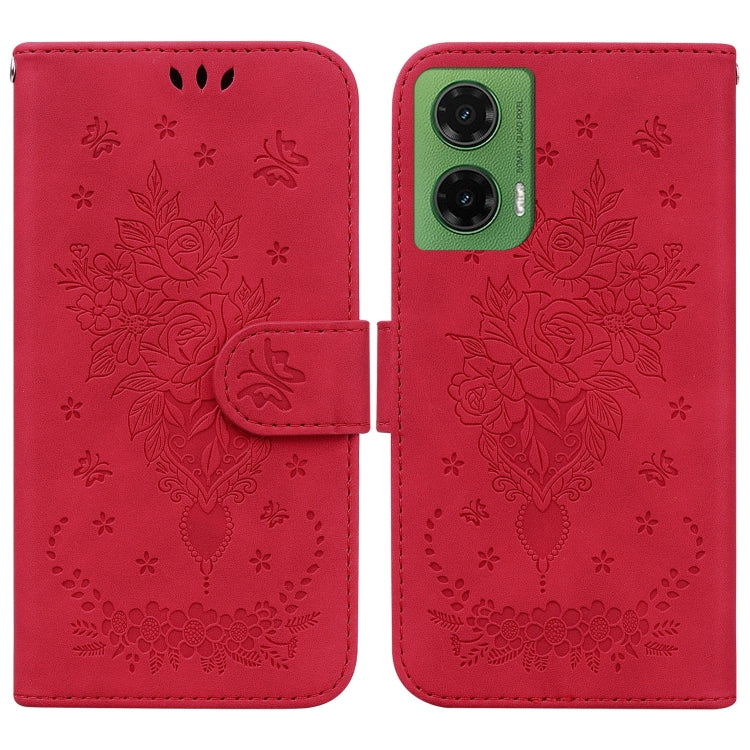 Custodia per telefono in pelle goffrata farfalla rosa, For Motorola Moto G 5G 2025, For Motorola Moto G75 5G, For Motorola Moto G35, For Motorola Moto G55