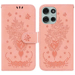 Custodia per telefono in pelle goffrata farfalla rosa, For Motorola Moto G 5G 2025, For Motorola Moto G75 5G, For Motorola Moto G35, For Motorola Moto G55