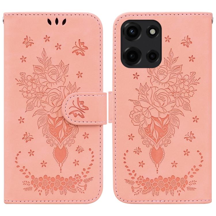 Custodia per telefono in pelle goffrata farfalla rosa, For Motorola Moto G 5G 2025, For Motorola Moto G75 5G, For Motorola Moto G35, For Motorola Moto G55