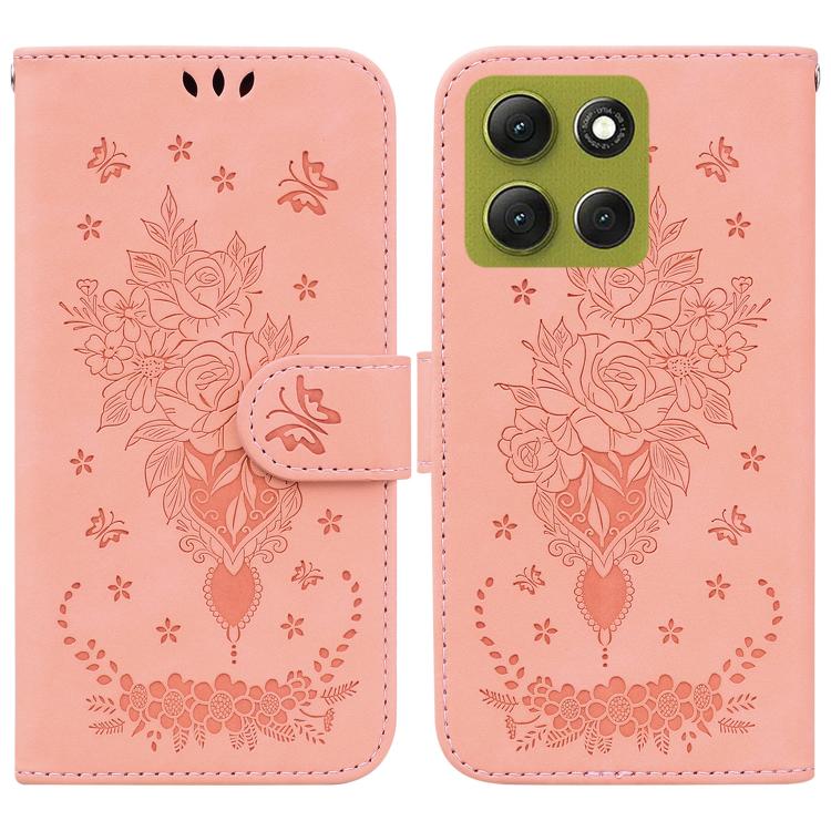 Custodia per telefono in pelle goffrata farfalla rosa, For Motorola Moto G86 5G, For Motorola Edge 60 Fusion / Edge 5G 2025, For Motorola Moto G05 / E15, For Motorola Moto G15
