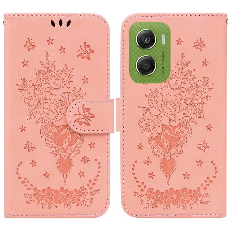Custodia per telefono in pelle goffrata farfalla rosa, For Motorola Moto G Max / G87 / G77 / G67 5G, For Motorola Edge 70 Fusion 5G, For Motorola Moto G06 4G, For Motorola Moto G56 5G / G66j 5G / G66y 5G