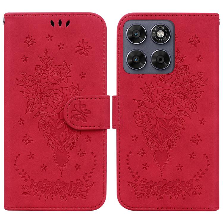 Custodia per telefono in pelle goffrata farfalla rosa, For Motorola Moto G Max / G87 / G77 / G67 5G, For Motorola Edge 70 Fusion 5G, For Motorola Moto G06 4G, For Motorola Moto G56 5G / G66j 5G / G66y 5G