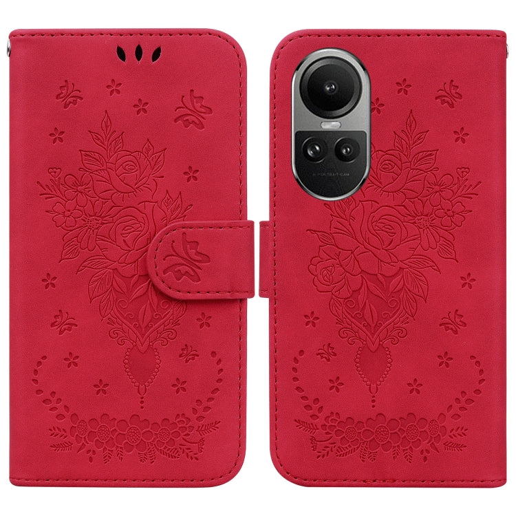 Custodia per telefono in pelle goffrata farfalla rosa, For OPPO Reno10 5G / Reno10 Pro Global, For OPPO A78 4G, For OPPO A98 5G / F23 5G India