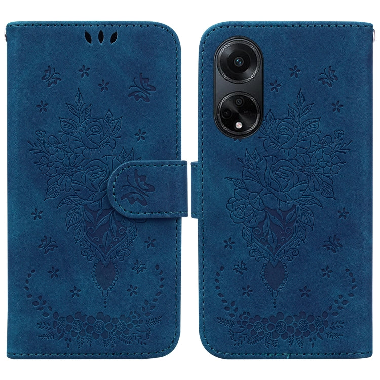 Custodia per telefono in pelle goffrata farfalla rosa, For OPPO Reno10 5G / Reno10 Pro Global, For OPPO A78 4G, For OPPO A98 5G / F23 5G India