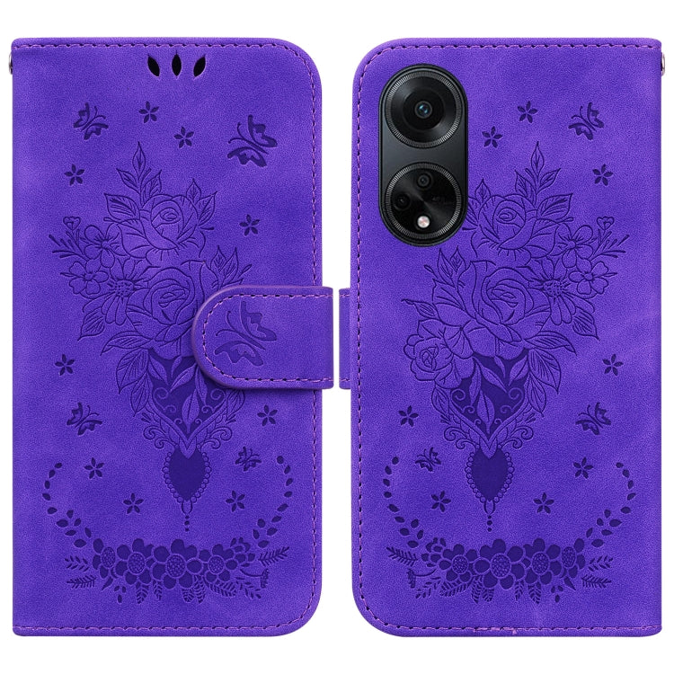 Custodia per telefono in pelle goffrata farfalla rosa, For OPPO Reno10 5G / Reno10 Pro Global, For OPPO A78 4G, For OPPO A98 5G / F23 5G India