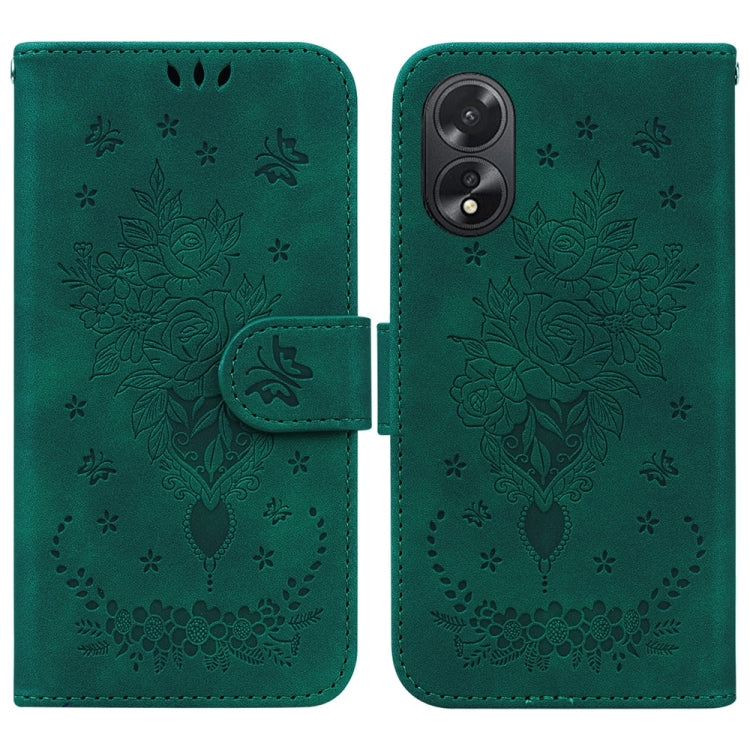 Custodia per telefono in pelle goffrata farfalla rosa, For OPPO Reno11 Pro 5G Global, For OPPO A59 5G / A2M, For OPPO A38 4G / A18, For OPPO A58 4G