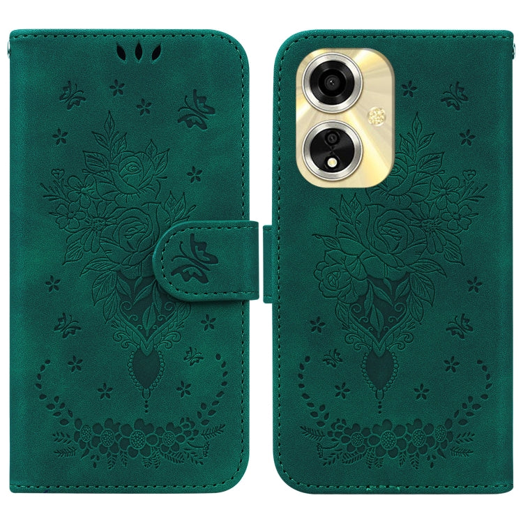 Custodia per telefono in pelle goffrata farfalla rosa, For OPPO Reno11 Pro 5G Global, For OPPO A59 5G / A2M, For OPPO A38 4G / A18, For OPPO A58 4G