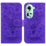 Custodia per telefono in pelle goffrata farfalla rosa, For OPPO A3 Pro 5G, For OPPO F25 Pro 5G Global, For OPPO Reno11 F Global, For OPPO Reno11 Global