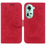 Custodia per telefono in pelle goffrata farfalla rosa, For OPPO A3 Pro 5G, For OPPO F25 Pro 5G Global, For OPPO Reno11 F Global, For OPPO Reno11 Global