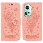 Custodia per telefono in pelle goffrata farfalla rosa, For OPPO A3 Pro 5G, For OPPO F25 Pro 5G Global, For OPPO Reno11 F Global, For OPPO Reno11 Global