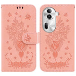 Custodia per telefono in pelle goffrata farfalla rosa, For OPPO Reno11 Pro 5G Global, For OPPO A59 5G / A2M, For OPPO A38 4G / A18, For OPPO A58 4G