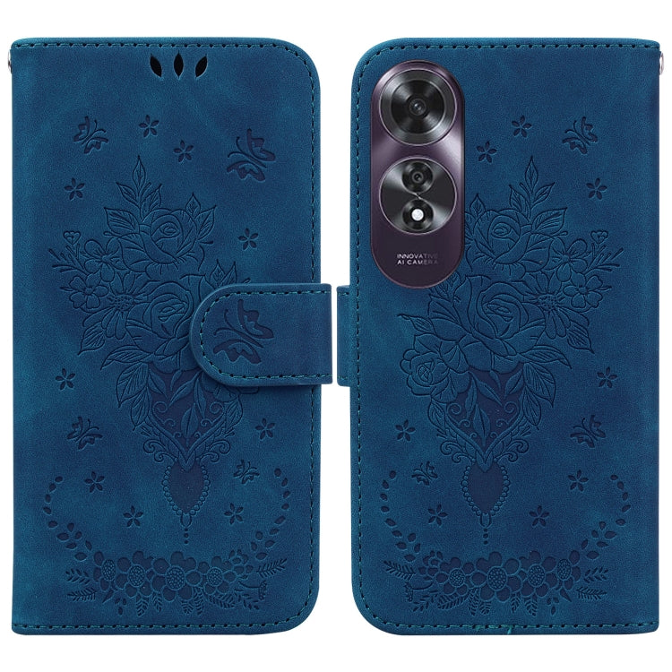 Custodia per telefono in pelle goffrata farfalla rosa, For OPPO Reno12 Pro 5G Global, For OPPO Reno12 5G Global, For OPPO K12x, For OPPO A60 4G