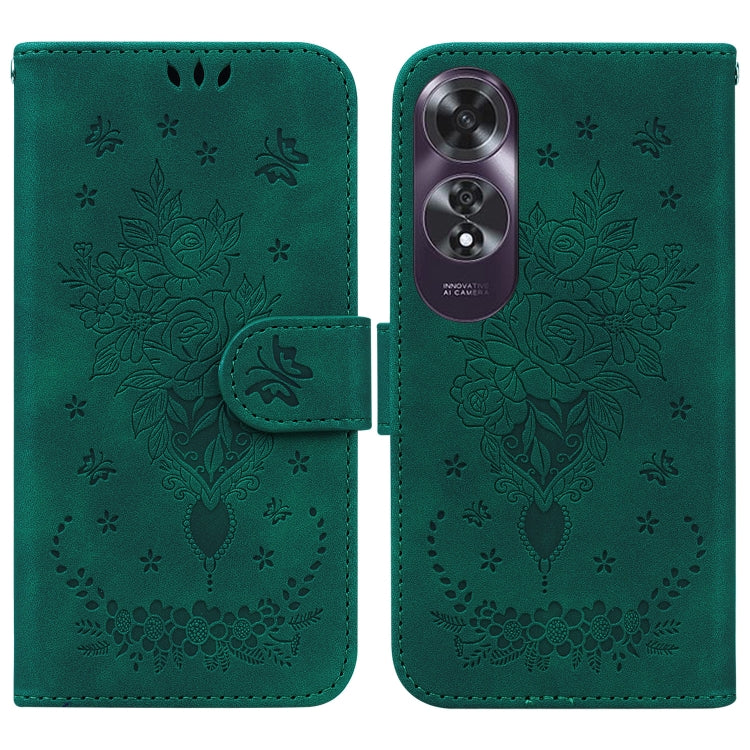 Custodia per telefono in pelle goffrata farfalla rosa, For OPPO Reno12 Pro 5G Global, For OPPO Reno12 5G Global, For OPPO K12x, For OPPO A60 4G
