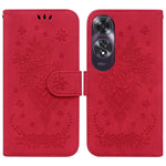 Custodia per telefono in pelle goffrata farfalla rosa, For OPPO Reno12 Pro 5G Global, For OPPO Reno12 5G Global, For OPPO K12x, For OPPO A60 4G