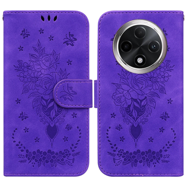 Custodia per telefono in pelle goffrata farfalla rosa, For OPPO A3 Pro 5G, For OPPO F25 Pro 5G Global, For OPPO Reno11 F Global, For OPPO Reno11 Global