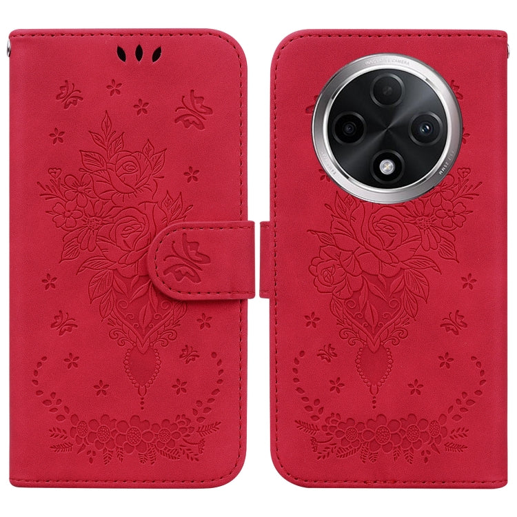 Custodia per telefono in pelle goffrata farfalla rosa, For OPPO A3 Pro 5G, For OPPO F25 Pro 5G Global, For OPPO Reno11 F Global, For OPPO Reno11 Global