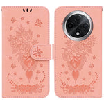 Custodia per telefono in pelle goffrata farfalla rosa, For OPPO A3 Pro 5G, For OPPO F25 Pro 5G Global, For OPPO Reno11 F Global, For OPPO Reno11 Global