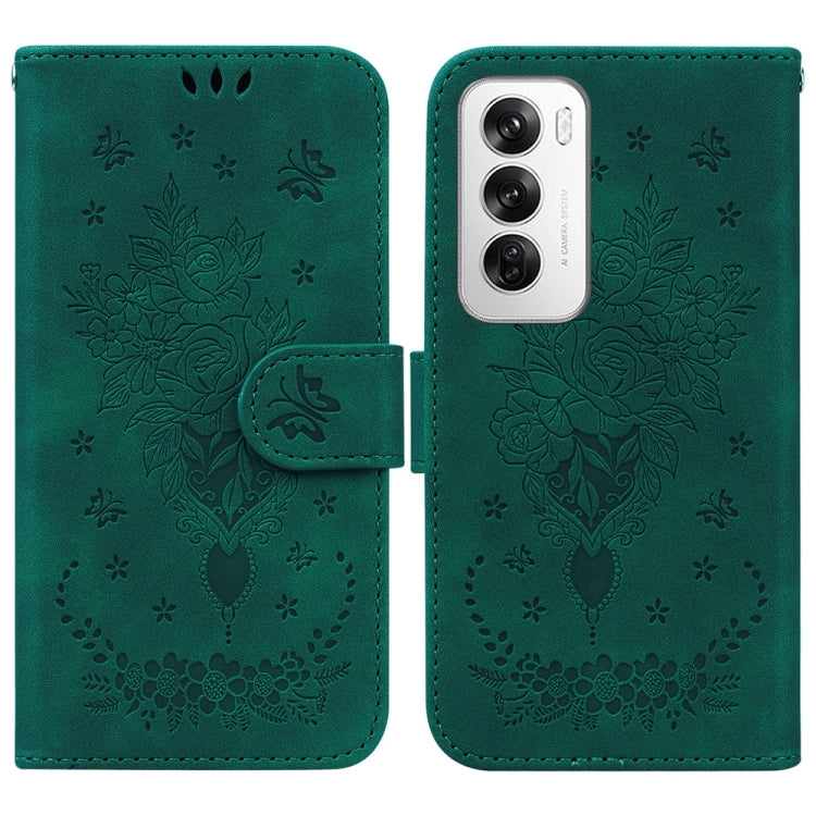Custodia per telefono in pelle goffrata farfalla rosa, For OPPO Reno12 Pro 5G Global, For OPPO Reno12 5G Global, For OPPO K12x, For OPPO A60 4G