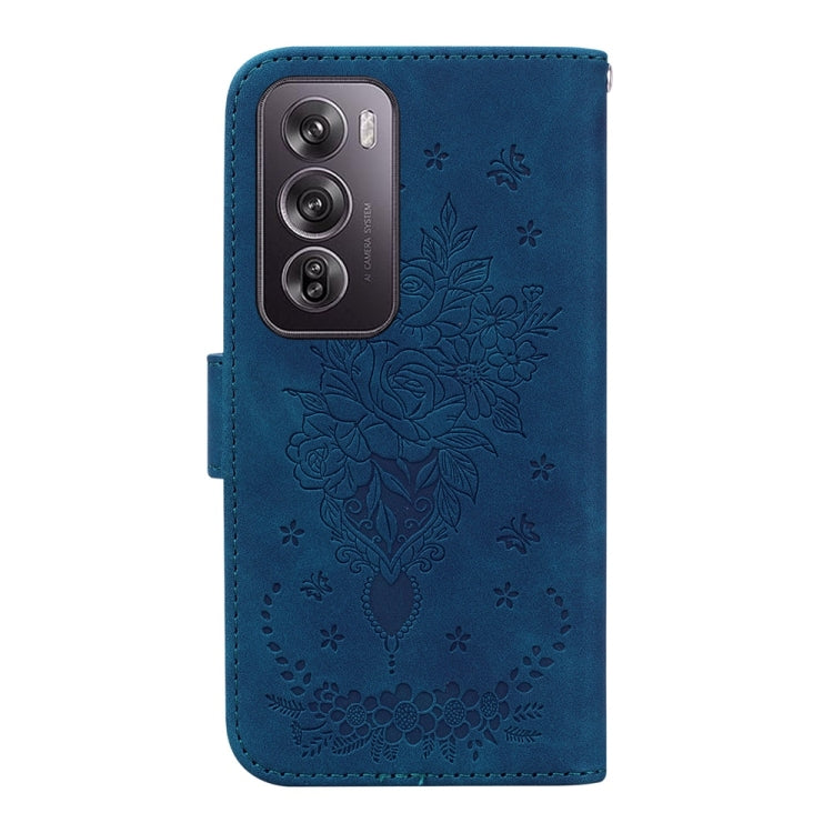 Custodia per telefono in pelle goffrata farfalla rosa, For OPPO Reno12 Pro 5G Global, For OPPO Reno12 5G Global, For OPPO K12x, For OPPO A60 4G