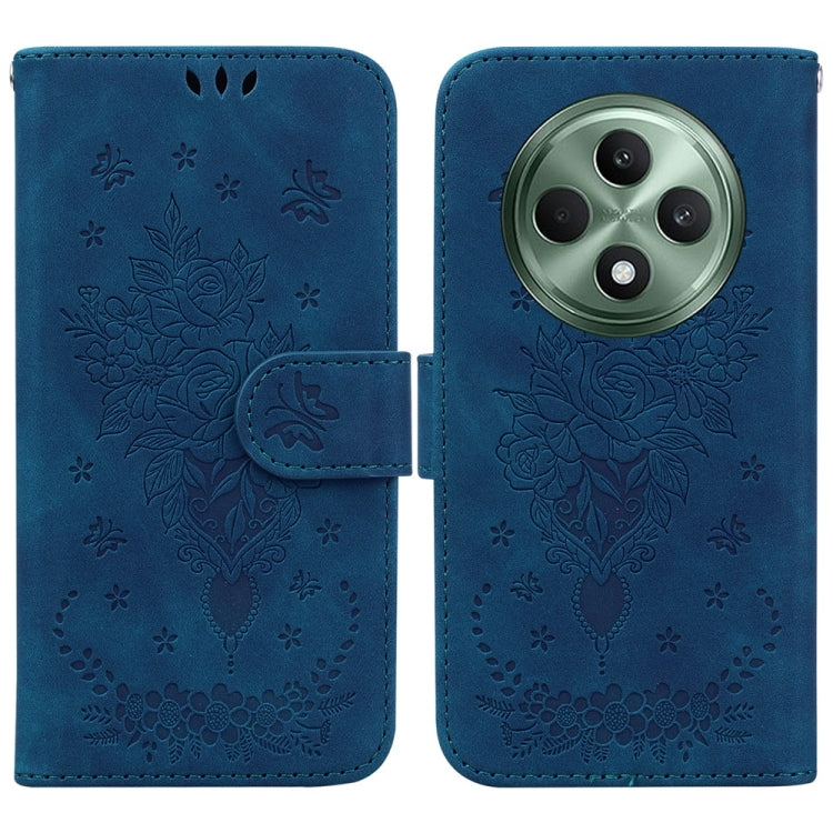 Custodia per telefono in pelle goffrata farfalla rosa, For OPPO Reno13 Pro Global, For OPPO Reno13 Global, For OPPO Reno13 F 4G / 5G, For OPPO Reno12 F 5G