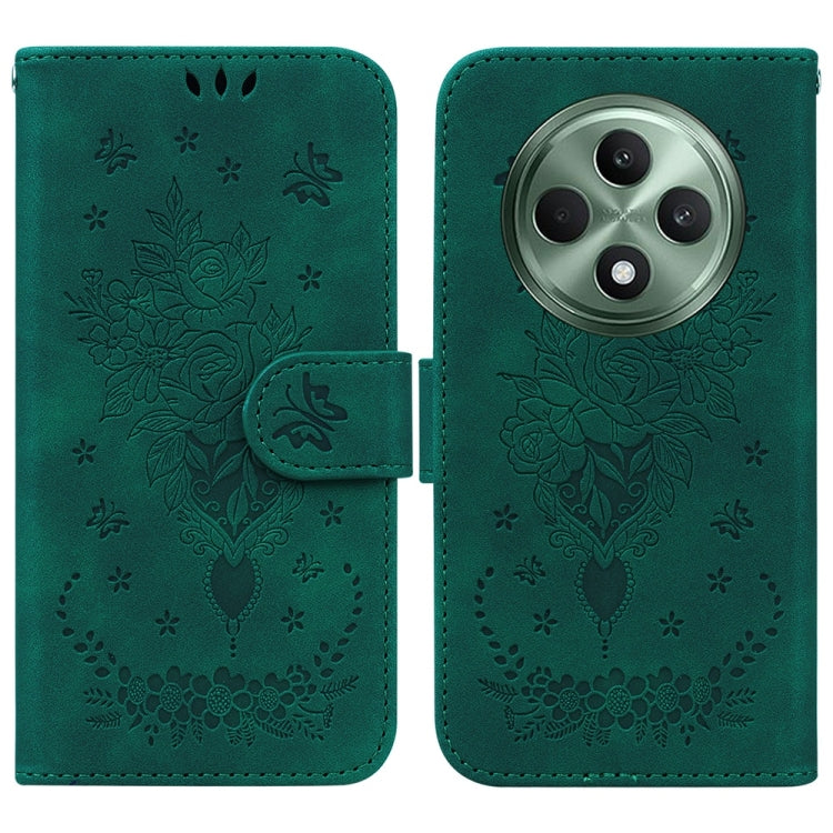 Custodia per telefono in pelle goffrata farfalla rosa, For OPPO Reno13 Pro Global, For OPPO Reno13 Global, For OPPO Reno13 F 4G / 5G, For OPPO Reno12 F 5G