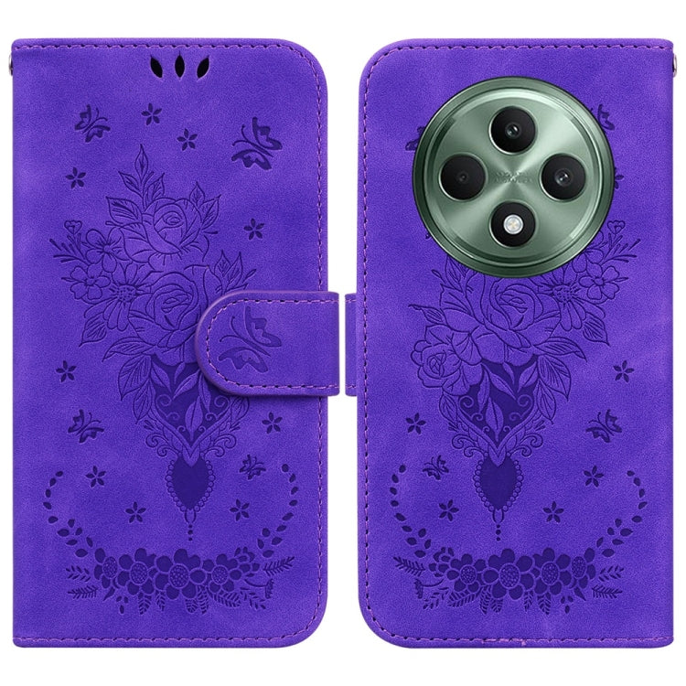 Custodia per telefono in pelle goffrata farfalla rosa, For OPPO Reno13 Pro Global, For OPPO Reno13 Global, For OPPO Reno13 F 4G / 5G, For OPPO Reno12 F 5G