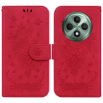 Custodia per telefono in pelle goffrata farfalla rosa, For OPPO Reno13 Pro Global, For OPPO Reno13 Global, For OPPO Reno13 F 4G / 5G, For OPPO Reno12 F 5G