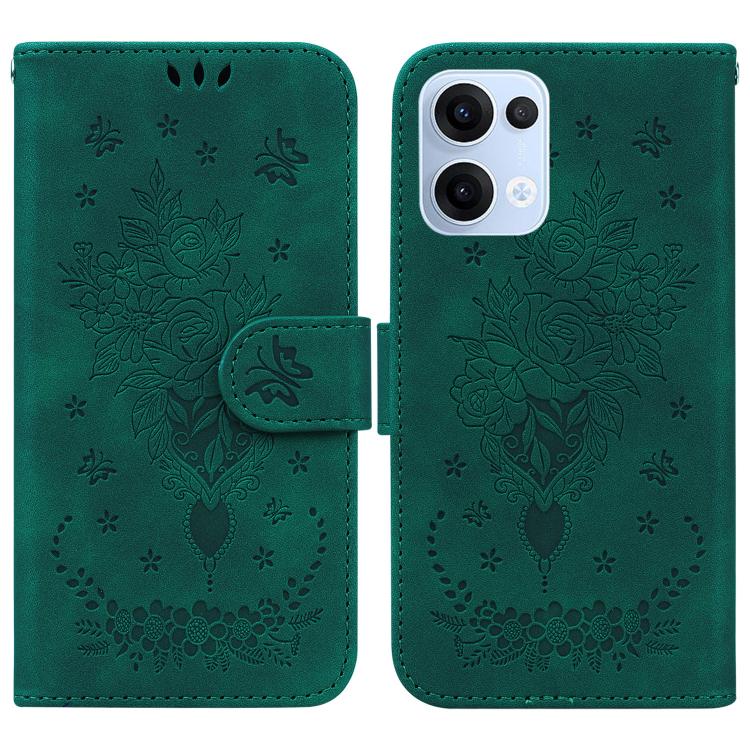 Custodia per telefono in pelle goffrata farfalla rosa, For OPPO Reno13 Pro Global, For OPPO Reno13 Global, For OPPO Reno13 F 4G / 5G, For OPPO Reno12 F 5G