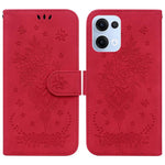 Custodia per telefono in pelle goffrata farfalla rosa, For OPPO Reno13 Pro Global, For OPPO Reno13 Global, For OPPO Reno13 F 4G / 5G, For OPPO Reno12 F 5G