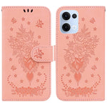 Custodia per telefono in pelle goffrata farfalla rosa, For OPPO Reno13 Pro Global, For OPPO Reno13 Global, For OPPO Reno13 F 4G / 5G, For OPPO Reno12 F 5G