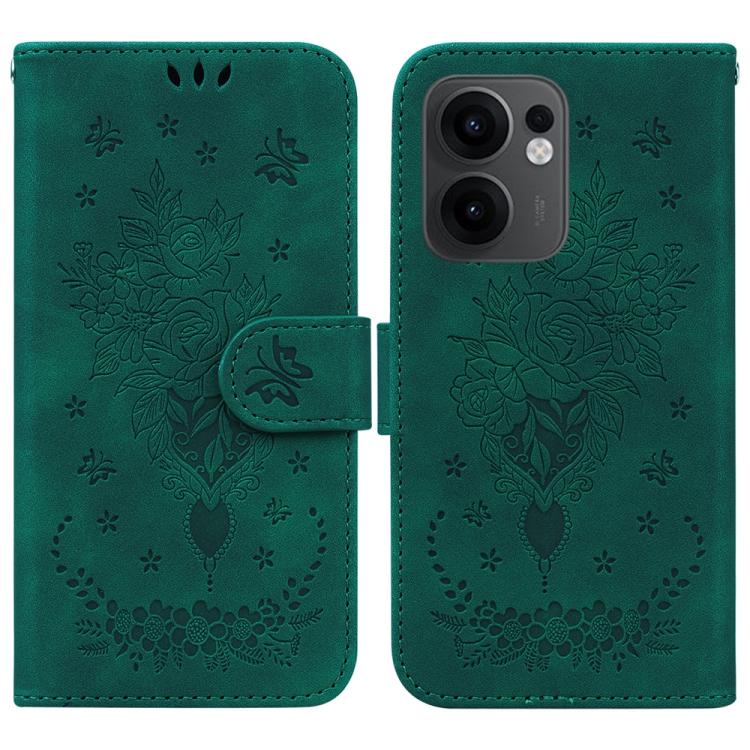 Custodia per telefono in pelle goffrata farfalla rosa, For OPPO Reno13 Pro Global, For OPPO Reno13 Global, For OPPO Reno13 F 4G / 5G, For OPPO Reno12 F 5G