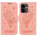 Custodia per telefono in pelle goffrata farfalla rosa, For OPPO Reno13 Pro Global, For OPPO Reno13 Global, For OPPO Reno13 F 4G / 5G, For OPPO Reno12 F 5G