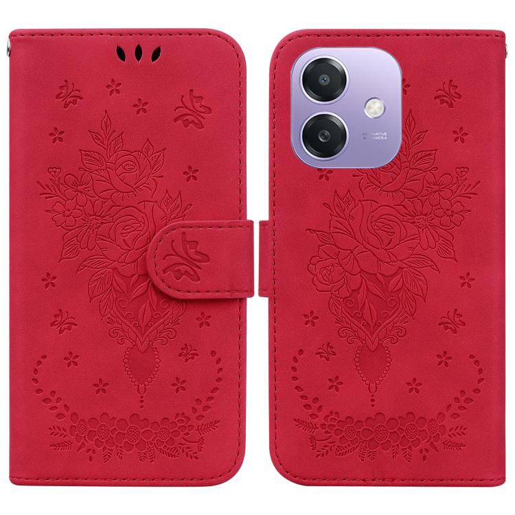 Custodia per telefono in pelle goffrata farfalla rosa, For OPPO Reno15 5G Global, For OPPO A6 GT 5G, For OPPO A5x 5G / A3 4G / 5G / A3x 4G / 5G, For OPPO A5 Pro 5G