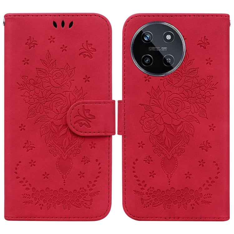 Custodia per telefono in pelle goffrata farfalla rosa, For Realme 12 Pro+ Global, For Realme C67 4G Global, For Realme 11 4G Global, For Realme 11 5G/Narzo 60 India Version