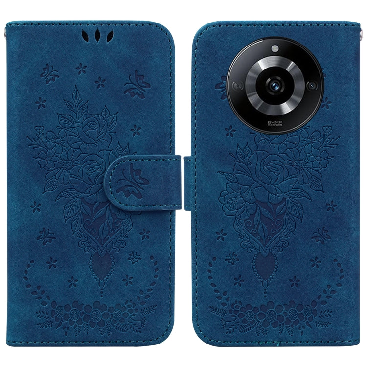 Custodia per telefono in pelle goffrata farfalla rosa, For Realme 12 Pro+ Global, For Realme C67 4G Global, For Realme 11 4G Global, For Realme 11 5G/Narzo 60 India Version