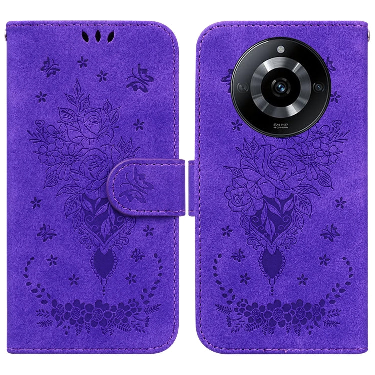 Custodia per telefono in pelle goffrata farfalla rosa, For Realme 12 Pro+ Global, For Realme C67 4G Global, For Realme 11 4G Global, For Realme 11 5G/Narzo 60 India Version