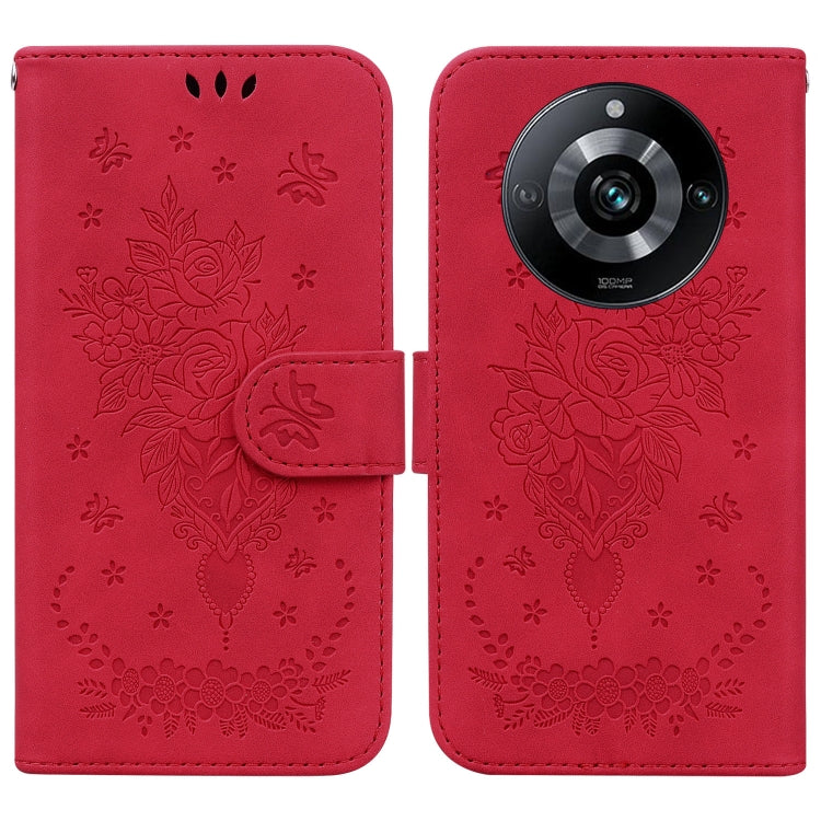 Custodia per telefono in pelle goffrata farfalla rosa, For Realme 11 5G Global, For Realme 11 Pro / 11 Pro+ / Narzo 60 Pro, For Realme C53 / Narzo N53, For Realme C65 4G