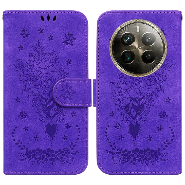 Custodia per telefono in pelle goffrata farfalla rosa, For Realme 12 Pro+ Global, For Realme C67 4G Global, For Realme 11 4G Global, For Realme 11 5G/Narzo 60 India Version
