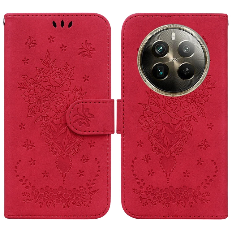 Custodia per telefono in pelle goffrata farfalla rosa, For Realme 12 Pro+ Global, For Realme C67 4G Global, For Realme 11 4G Global, For Realme 11 5G/Narzo 60 India Version