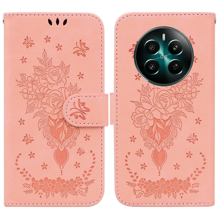 Custodia per telefono in pelle goffrata farfalla rosa, For Realme GT 6 / GT 6T / GT Neo6, For Realme C61 / C63 / Note 60, For Realme 12 5G, For Realme 12+