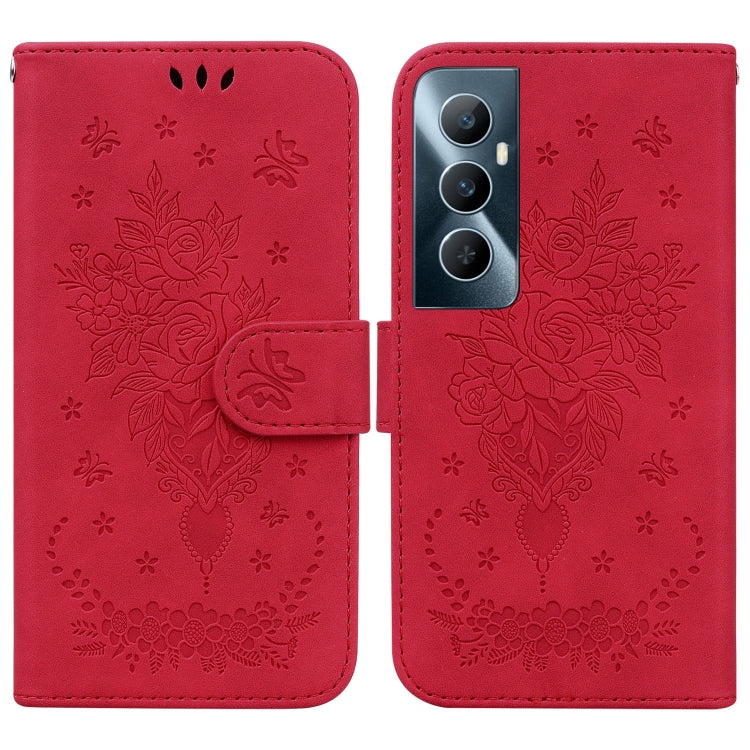 Custodia per telefono in pelle goffrata farfalla rosa, For Realme 11 5G Global, For Realme 11 Pro / 11 Pro+ / Narzo 60 Pro, For Realme C53 / Narzo N53, For Realme C65 4G