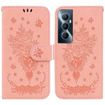 Custodia per telefono in pelle goffrata farfalla rosa, For Realme 11 5G Global, For Realme 11 Pro / 11 Pro+ / Narzo 60 Pro, For Realme C53 / Narzo N53, For Realme C65 4G