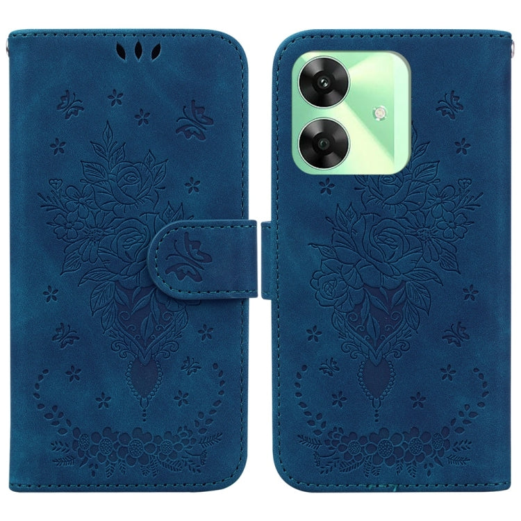 Custodia per telefono in pelle goffrata farfalla rosa, For Realme GT 6 / GT 6T / GT Neo6, For Realme C61 / C63 / Note 60, For Realme 12 5G, For Realme 12+
