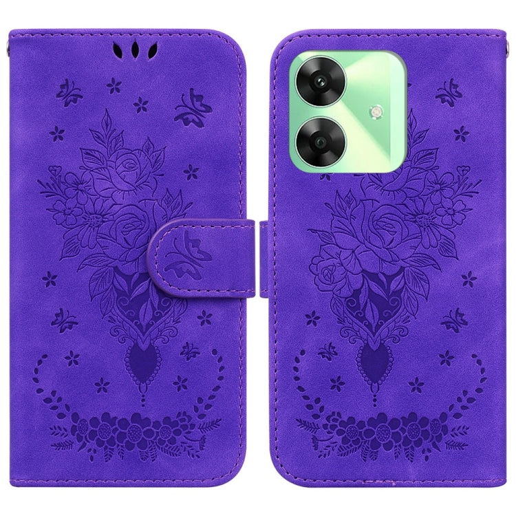 Custodia per telefono in pelle goffrata farfalla rosa, For Realme GT 6 / GT 6T / GT Neo6, For Realme C61 / C63 / Note 60, For Realme 12 5G, For Realme 12+