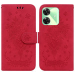 Custodia per telefono in pelle goffrata farfalla rosa, For Realme GT 6 / GT 6T / GT Neo6, For Realme C61 / C63 / Note 60, For Realme 12 5G, For Realme 12+