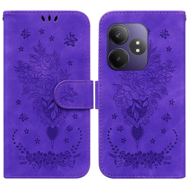 Custodia per telefono in pelle goffrata farfalla rosa, For Realme GT 6 / GT 6T / GT Neo6, For Realme C61 / C63 / Note 60, For Realme 12 5G, For Realme 12+