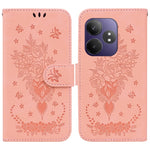 Custodia per telefono in pelle goffrata farfalla rosa, For Realme GT 6 / GT 6T / GT Neo6, For Realme C61 / C63 / Note 60, For Realme 12 5G, For Realme 12+