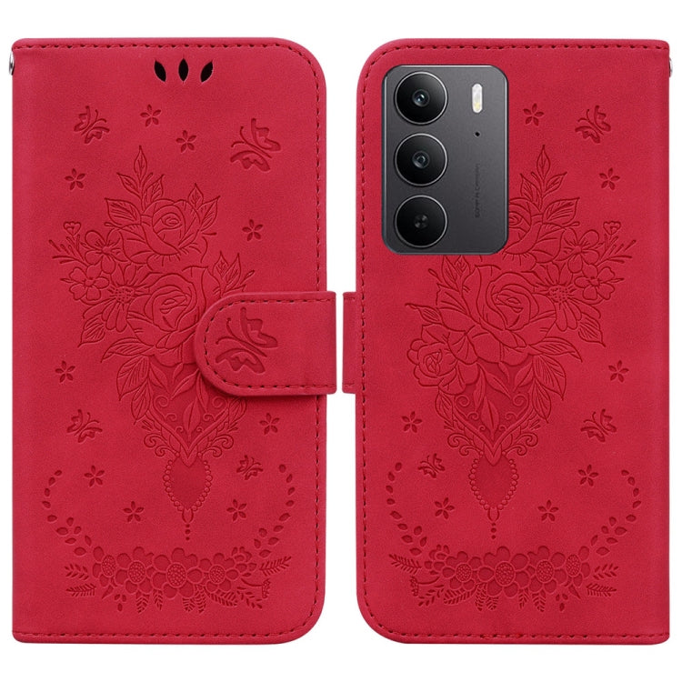 Custodia per telefono in pelle goffrata farfalla rosa, For Realme 14 Pro+, For Realme 14 Pro, For Realme C75, For Realme 13+ Global